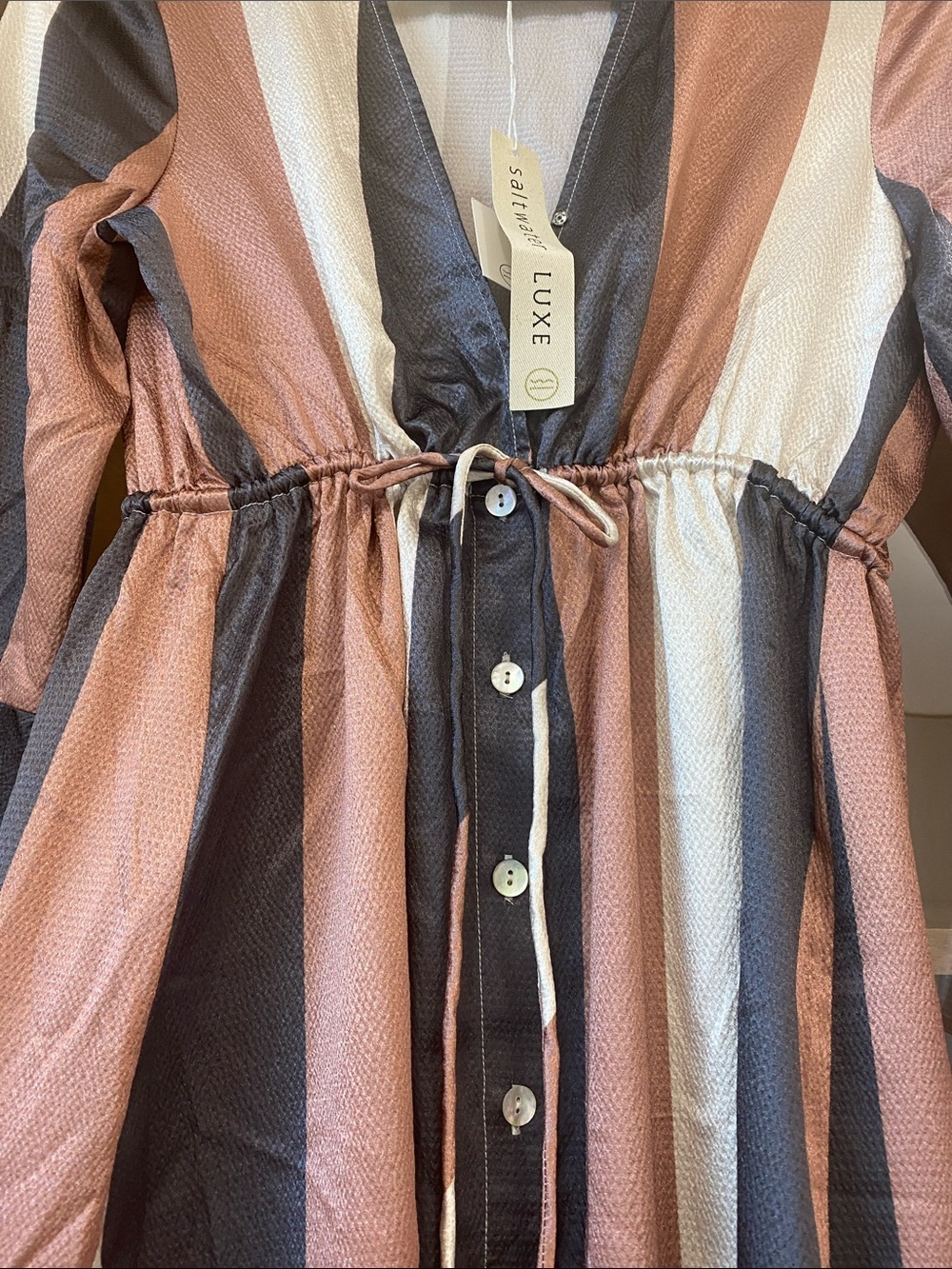 saltwater LUXE Striped Maxi Dress in Rust, Black & White - Picture 4 of 6